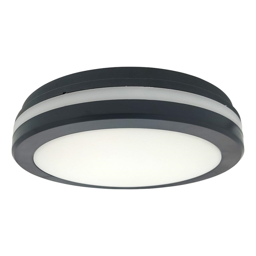 LED Koupelnové stropní svítidlo se senzorem pohybu LED/20W/230V 3000/4000/6500K pr. 23 cm IP54 antracit